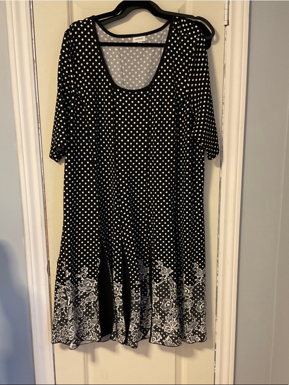 Avenue Black and White Polka Dot Midi Dress